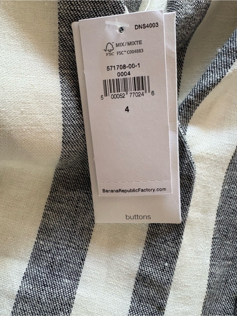 NWT Banana Republic Striped Wrap Dress Size 4 | Button Front Sundress - Picture 4 of 5